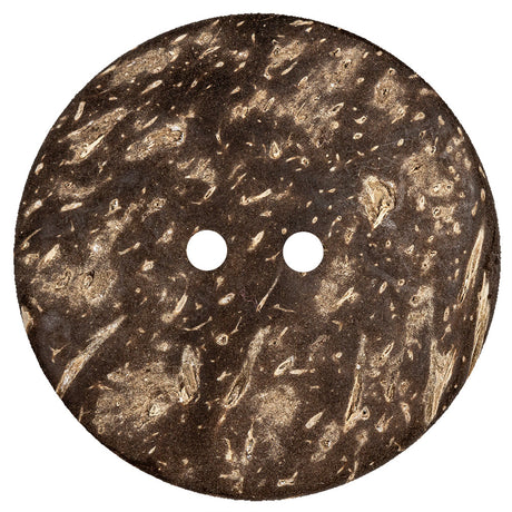 Italian Beige and Gold Swirls Etched Coconut Button - 64L/40.5mm