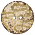 Italian Beige and Gold Swirls Etched Coconut Button - 64L/40.5mm