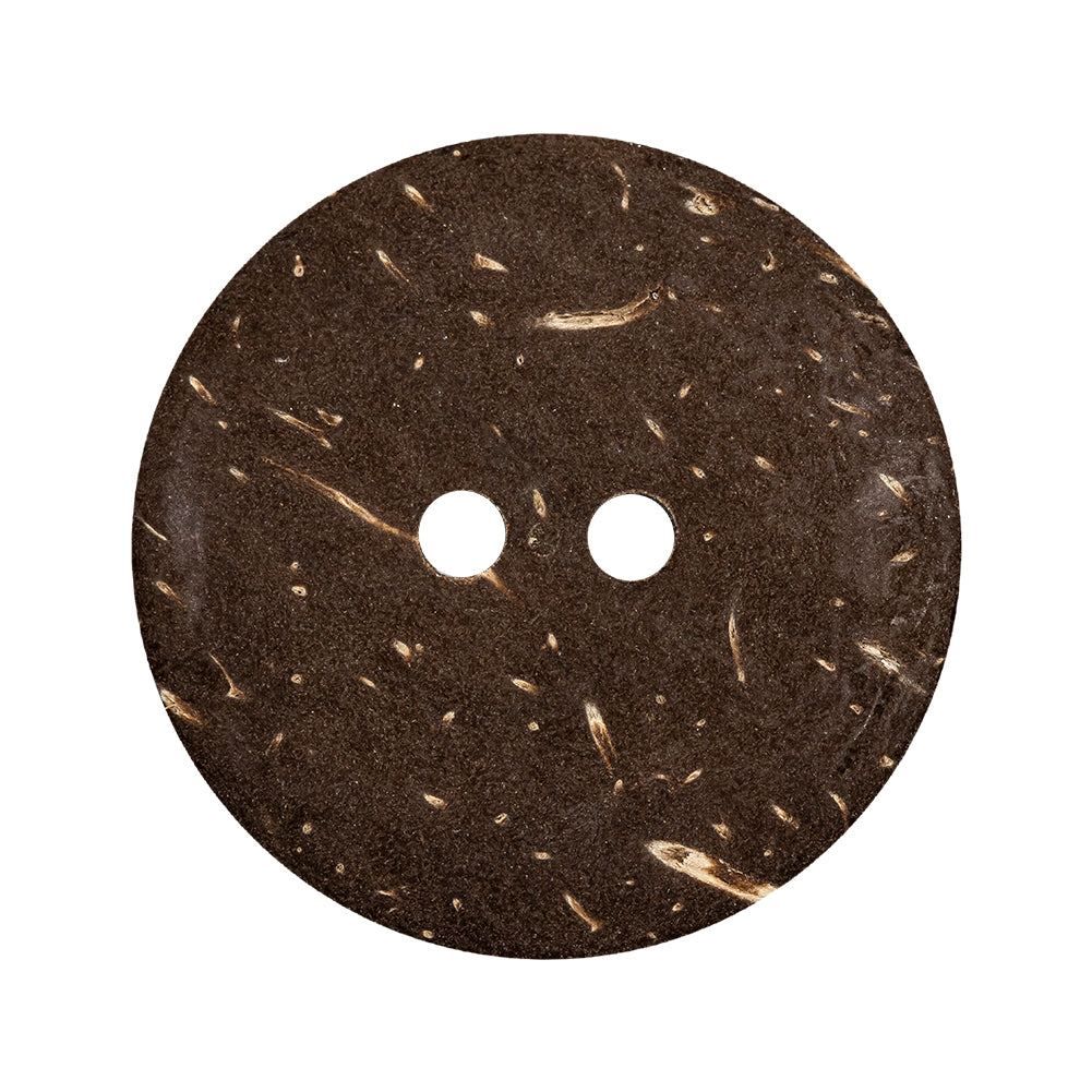 Italian Beige and Silver Swirls Etched Coconut Button - 48L/30.5mm