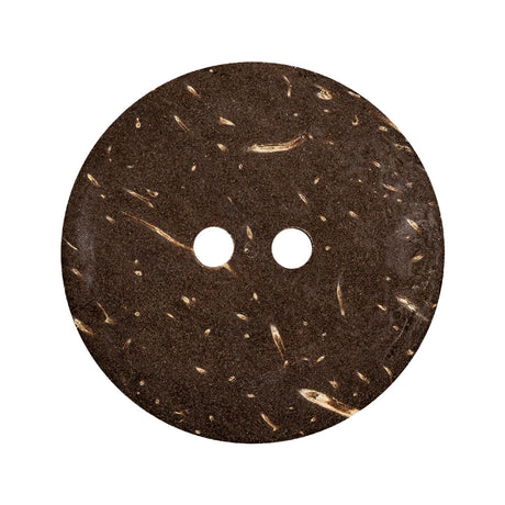 Italian Beige and Silver Swirls Etched Coconut Button - 48L/30.5mm
