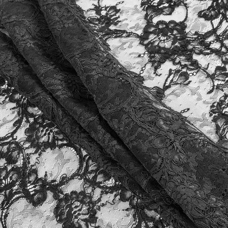 Corded Lace - Black Floral