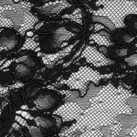 Corded Lace - Black Floral
