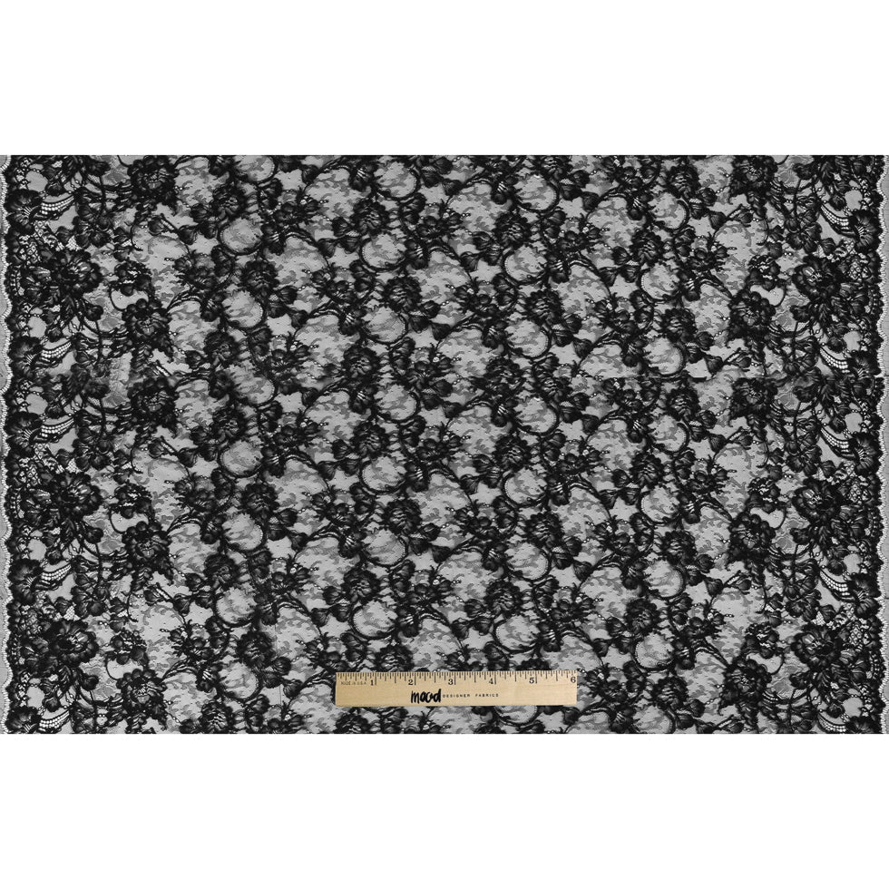 Corded Lace - Black Floral