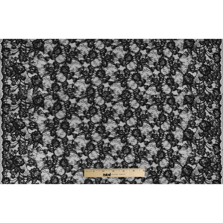 Corded Lace - Black Floral