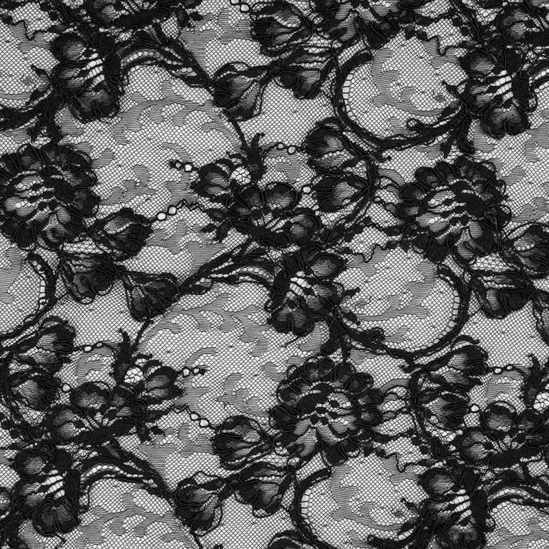 Corded Lace - Black Floral