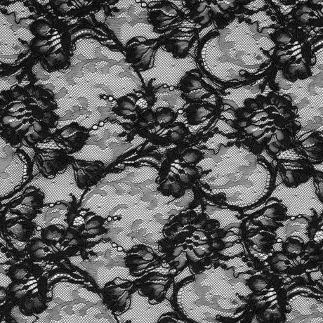 Corded Lace - Black Floral