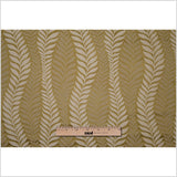 Golden Green Tone-on-Tone Leaves Satin Jacquard