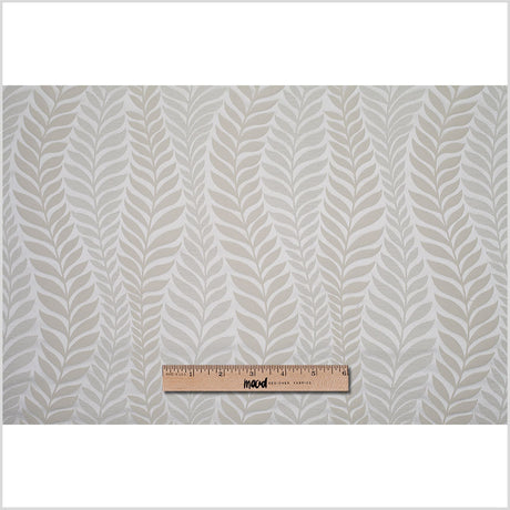 Champagne Tone-on-Tone Leaves Satin Jacquard