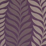 Plum and Taupe Leaves Satin Jacquard