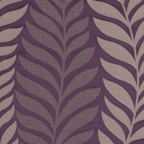 Plum and Taupe Leaves Satin Jacquard
