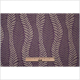Plum and Taupe Leaves Satin Jacquard