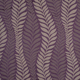 Plum and Taupe Leaves Satin Jacquard