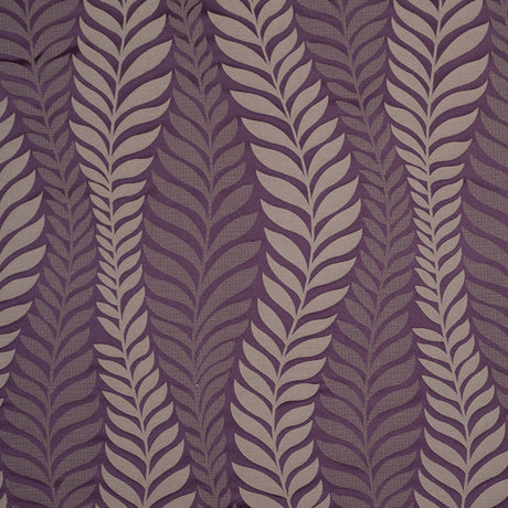 Plum and Taupe Leaves Satin Jacquard