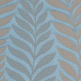 Canal Blue and Taupe Leaves Satin Jacquard