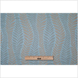 Canal Blue and Taupe Leaves Satin Jacquard