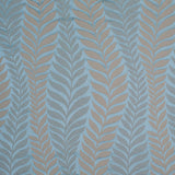 Canal Blue and Taupe Leaves Satin Jacquard