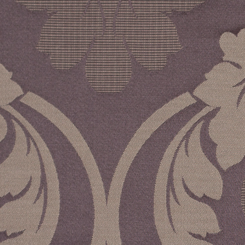 Iron Brown Floral Damask-Pattern Satin Jacquard