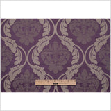 Plum Wine Floral Damask-Pattern Satin Jacquard