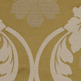 Golden Green Floral Damask-Pattern Satin Jacquard