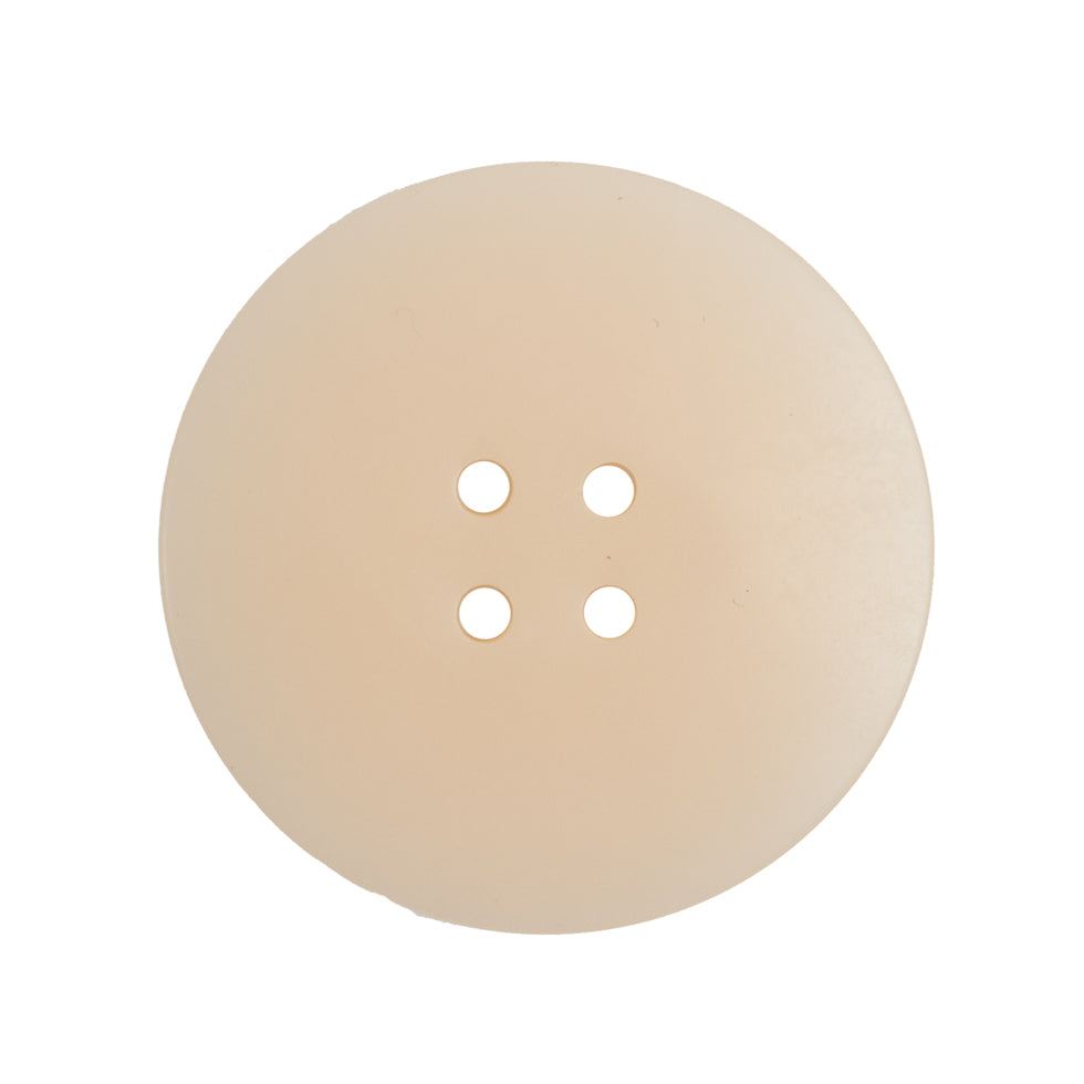 Plastic 4-Hole Button Made in Italy - 44L/28mm - Ivory Striations Dish Shaped
