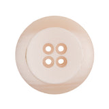 Plastic 4-Hole Button Made in Italy - 44L/28mm - Ivory Striations Dish Shaped