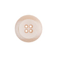 Plastic 4-Hole Button Made in Italy - 28L/18mm - Ivory Striations Dish Shaped