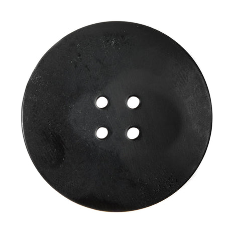 Plastic 4-Hole Button Made in Italy - 54L/34mm - Taupe and Dark Brown Striations Dish Shaped