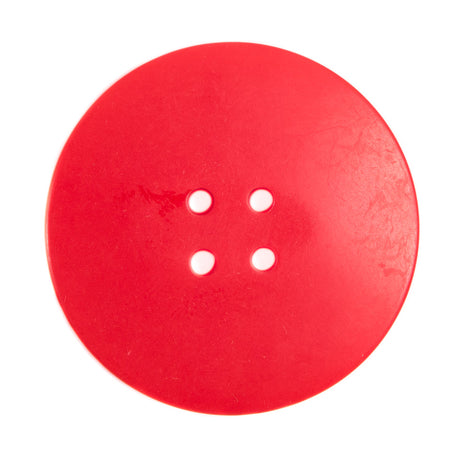 Plastic 4-Hole Button Made in Italy - 54L/34mm - Red and Pink Striations Dish Shaped