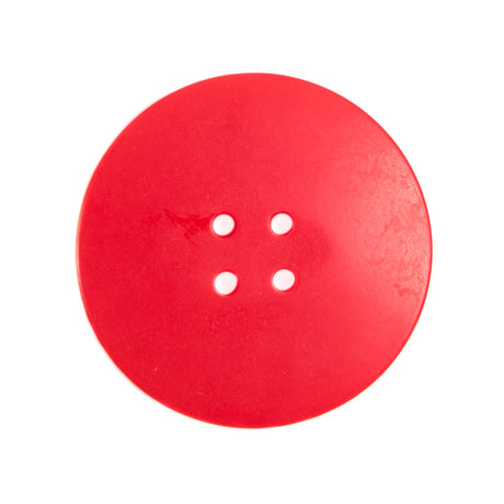 Plastic 4-Hole Button Made in Italy - 44L/28mm - Red and Pink Striations Dish Shaped