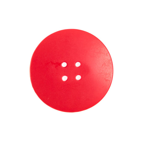 Plastic 4-Hole Button Made in Italy - 36L/23mm - Red and Pink Striations Dish Shaped