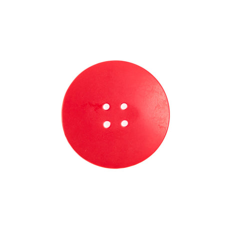 Plastic 4-Hole Button Made in Italy - 28L/18mm - Red and Pink Striations Dish Shaped