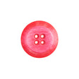 Plastic 4-Hole Button Made in Italy - 28L/18mm - Red and Pink Striations Dish Shaped
