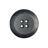 Plastic 4-Hole Button Made in Italy - 36L/23mm - Black Striations Dish Shaped