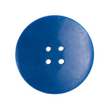 Plastic 4-Hole Button Made in Italy - 44L/28mm - Bright Blue Striations Dish Shaped