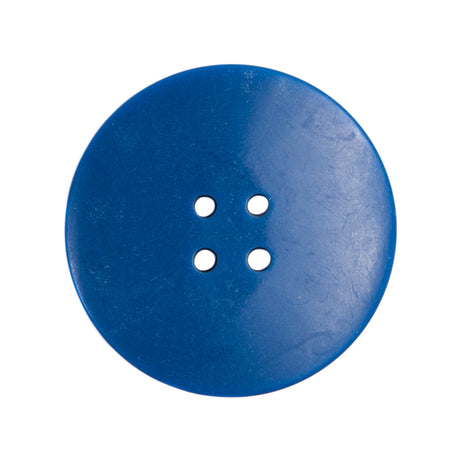 Plastic 4-Hole Button Made in Italy - 44L/28mm - Bright Blue Striations Dish Shaped