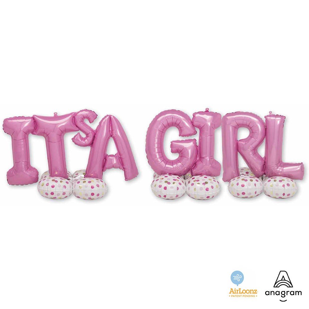 Foil Balloon It's A Girl Deluxe AirLoonz