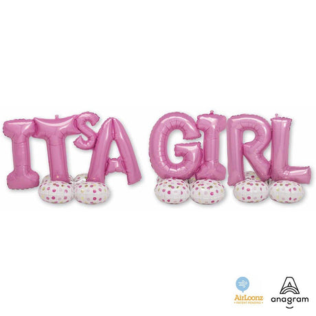 Foil Balloon It's A Girl Deluxe AirLoonz