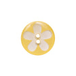 Italian Yellow Floral Plastic Button - 24L/15mm