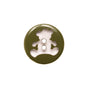 Italian Green Teddy Bear Plastic Button - 24L/15mm