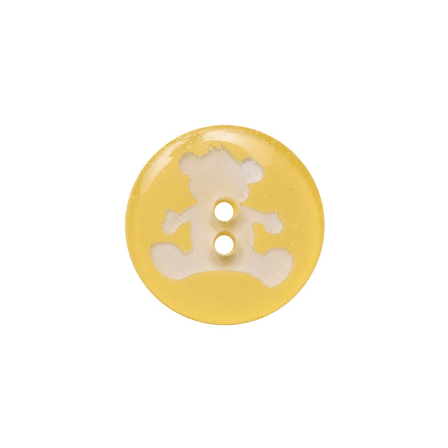 Italian Yellow Bear Plastic Button - 24L/15mm