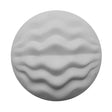Italian White Wavy-Textured Plastic Shank Back Button - 54L/34mm