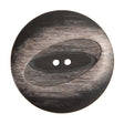 Plastic 2-Hole Button Made in Italy - 54L/34mm - Taupe and Dark Brown Woodgrain with Ovals