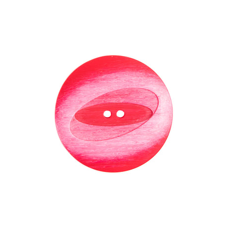 Plastic 2-Hole Button Made in Italy - 36L/23mm - Red and Pink Woodgrain with Ovals