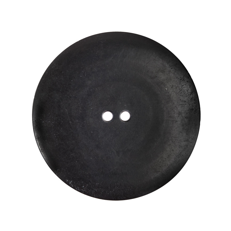 Italian Black and Silver 2-Hole Plastic Button - 44L/28mm