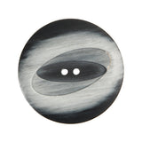 Italian Black and Silver 2-Hole Plastic Button - 44L/28mm