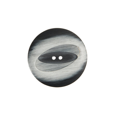 Italian Black/Silver Plastic Button - 36L/23mm
