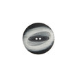 Italian Black and Silver 2-Hole Plastic Button - 28L/18mm