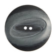 Plastic 2-Hole Button Made in Italy - 54L/34mm - Black and Gray Woodgrain with Ovals