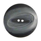 Plastic 2-Hole Button Made in Italy - 54L/34mm - Black and Gray Woodgrain with Ovals