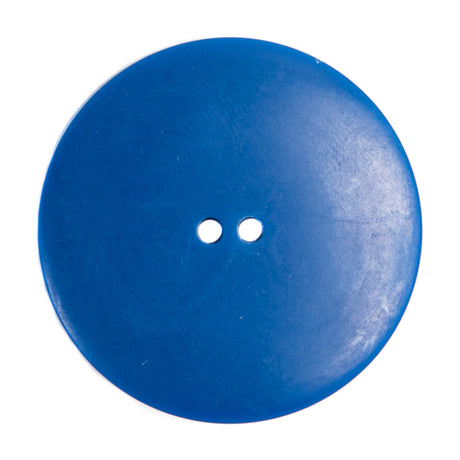 Plastic 2-Hole Button Made in Italy - 54L/34mm - Bright Blue Woodgrain with Ovals